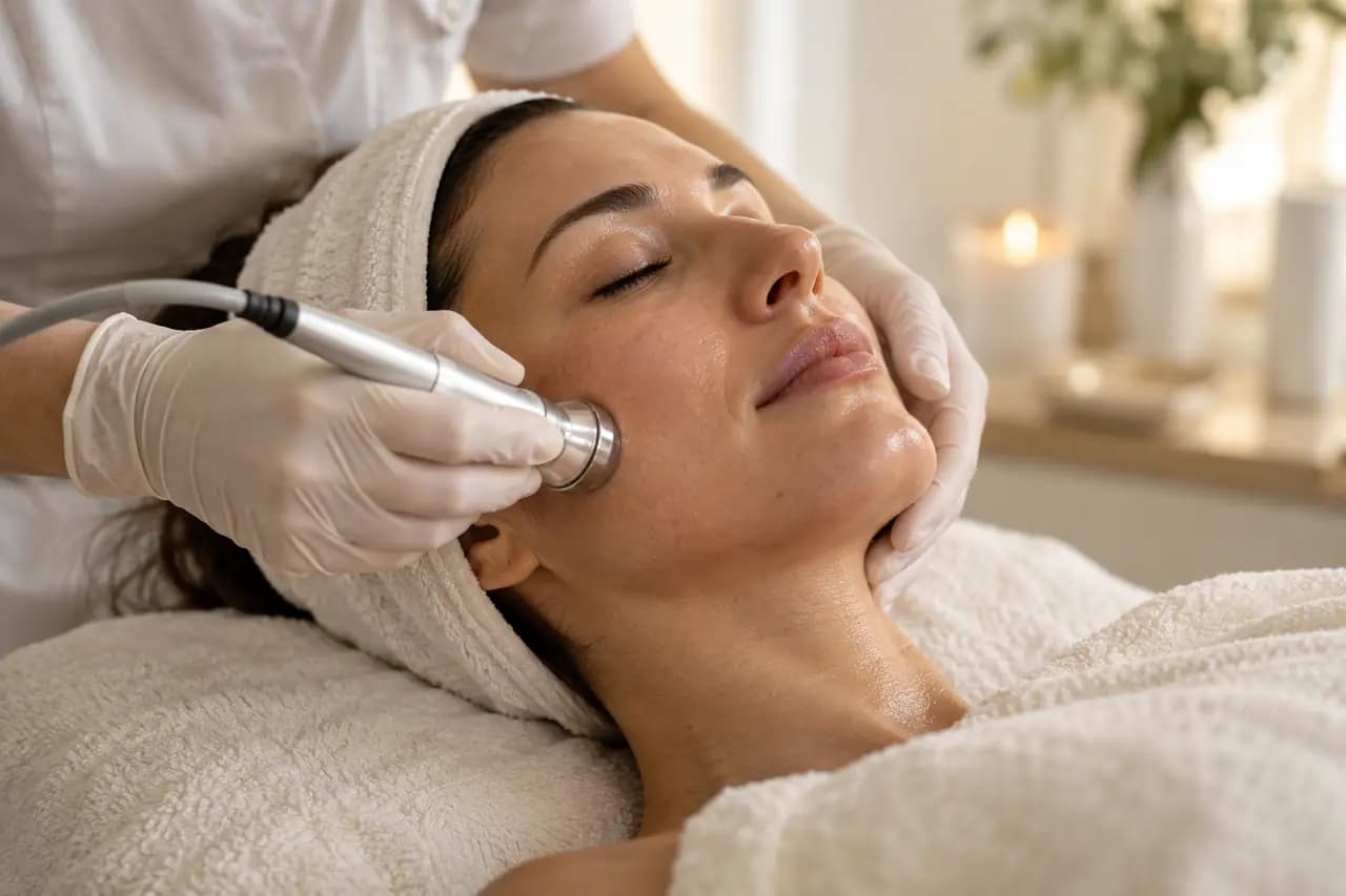 Illustrative professional facial treatment